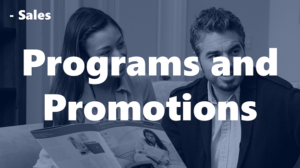 Programs and Promotions